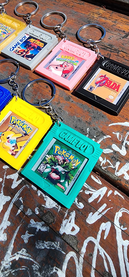 Custom retro game cartridge keychains