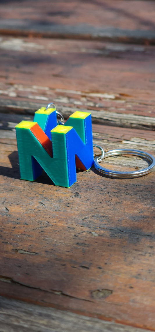 retro 64 game keychain