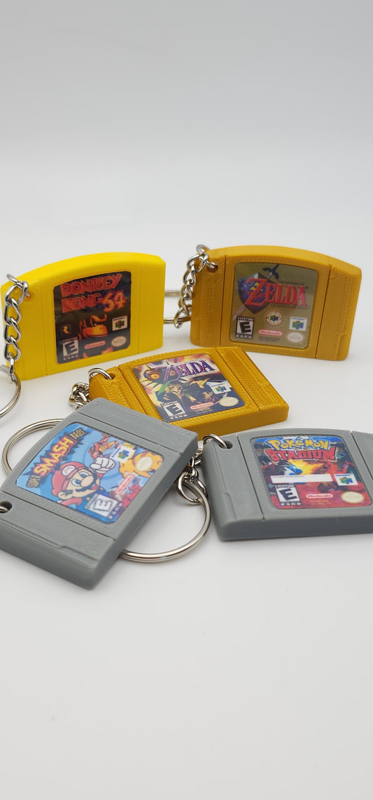 custom retro N64 game keychains